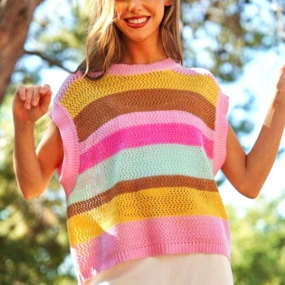 Davi & Dani🆕Stripe Pullover NWT - image 2